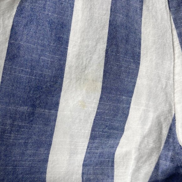 Japna Wide Leg Blue White Stripe Jumpsuit Women S Cotton Tie Back Preppy Coastal - Picture 5 of 9